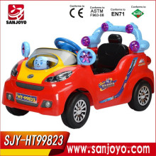 Música elétrica bebê brinquedo carro quatro rodas R / C passeio de bateria no carro dos desenhos animados do bebê com luz de exportação carro de brinquedo HT-99823